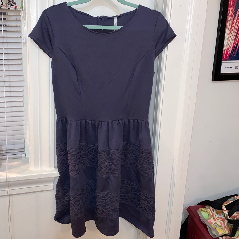 LC Lauren Conrad Blue Purple Lace Dress Size 12
